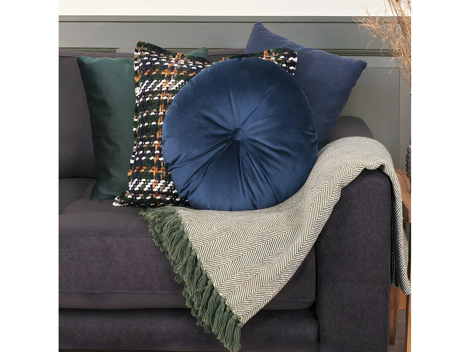 Cort I - Plaid en coton 130x160cm - Vert