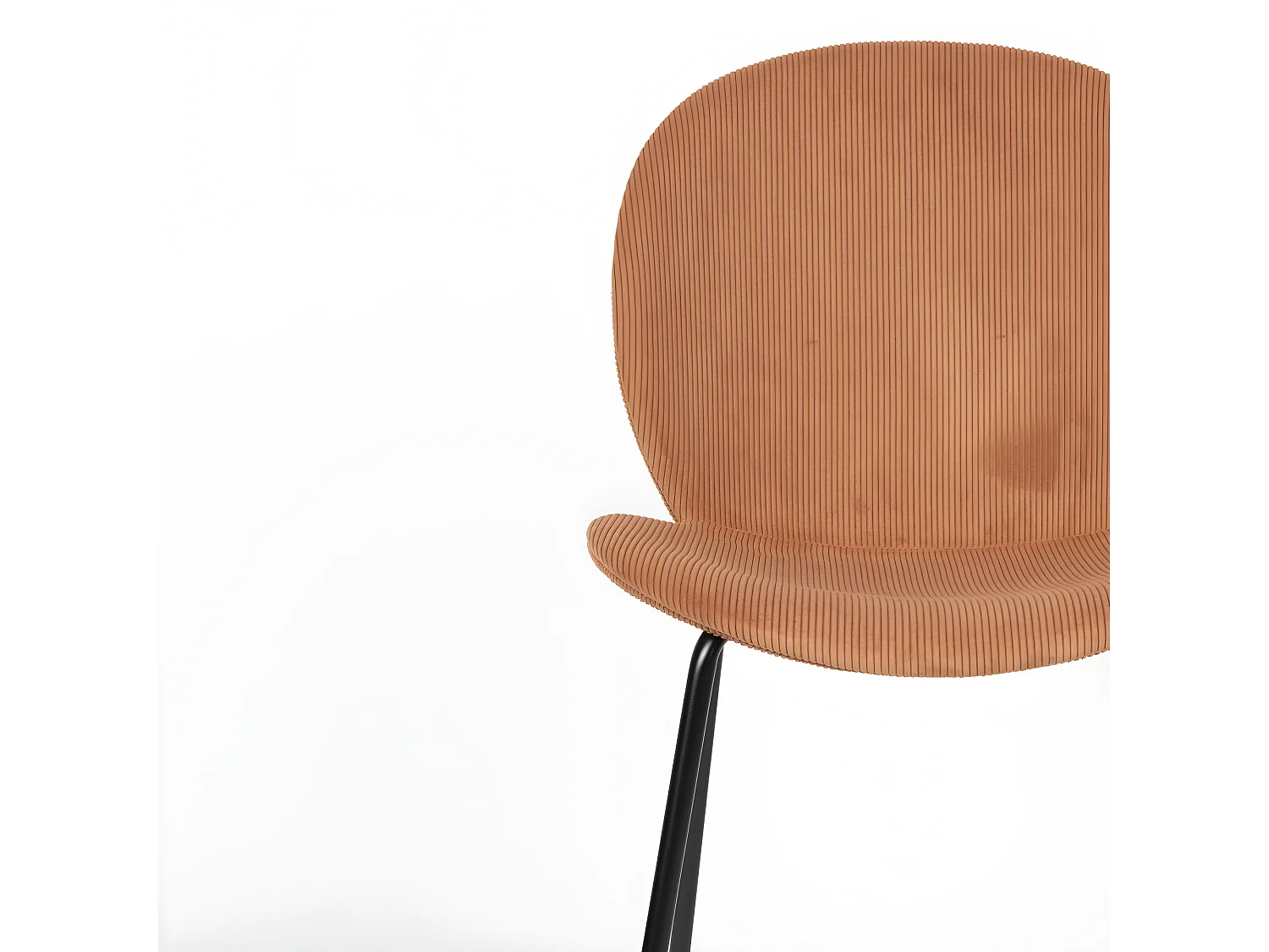 Bonnet - Lot de 2 chaises en velours côtelé et métal - Terracotta