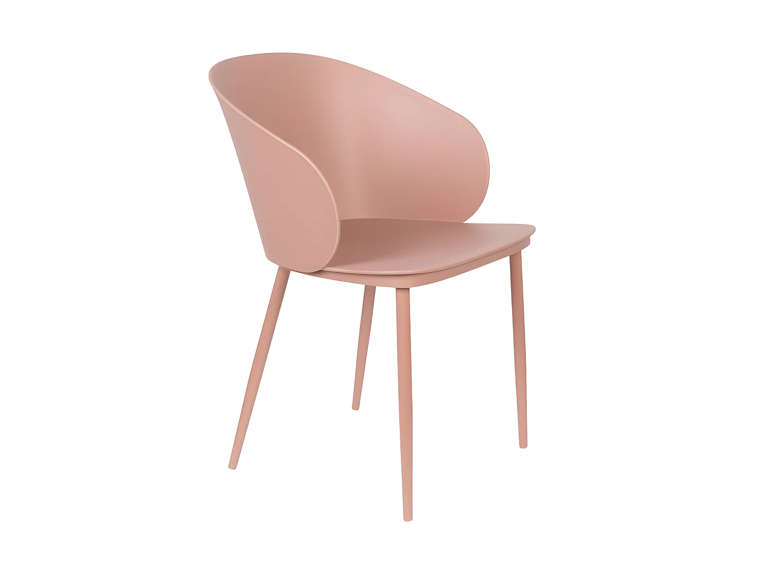 Gigi - Lot de 2 chaises en résine et métal - Rose