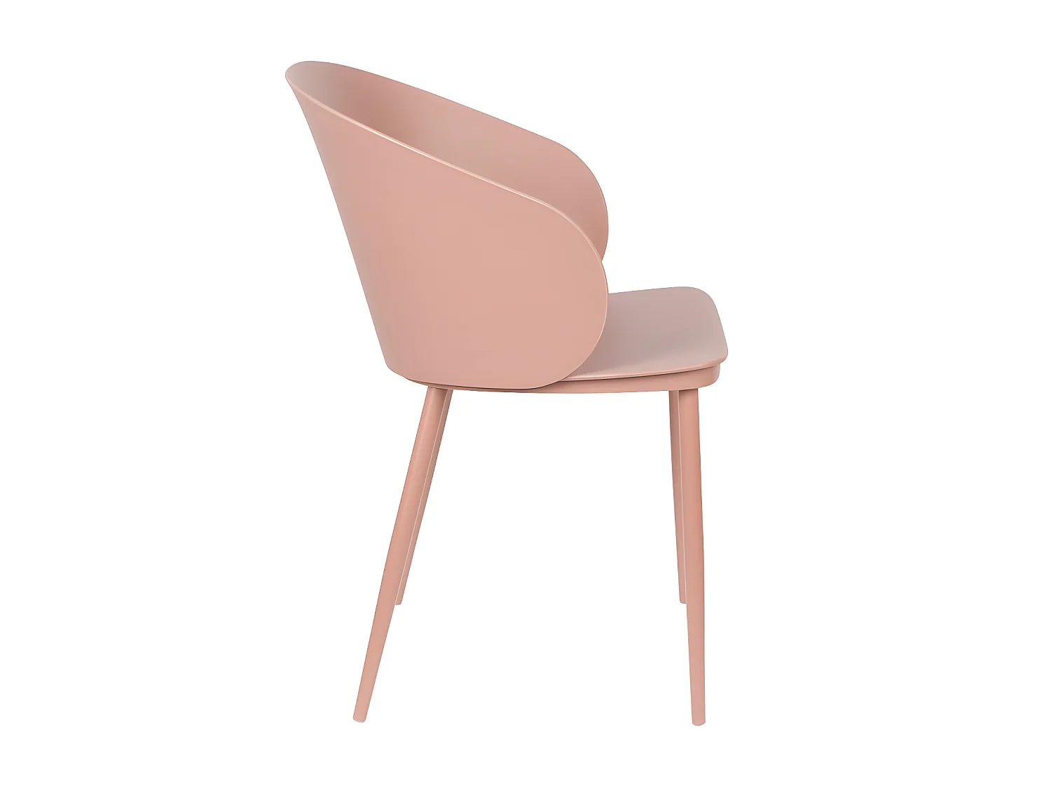 Gigi - Lot de 2 chaises en résine et métal - Rose