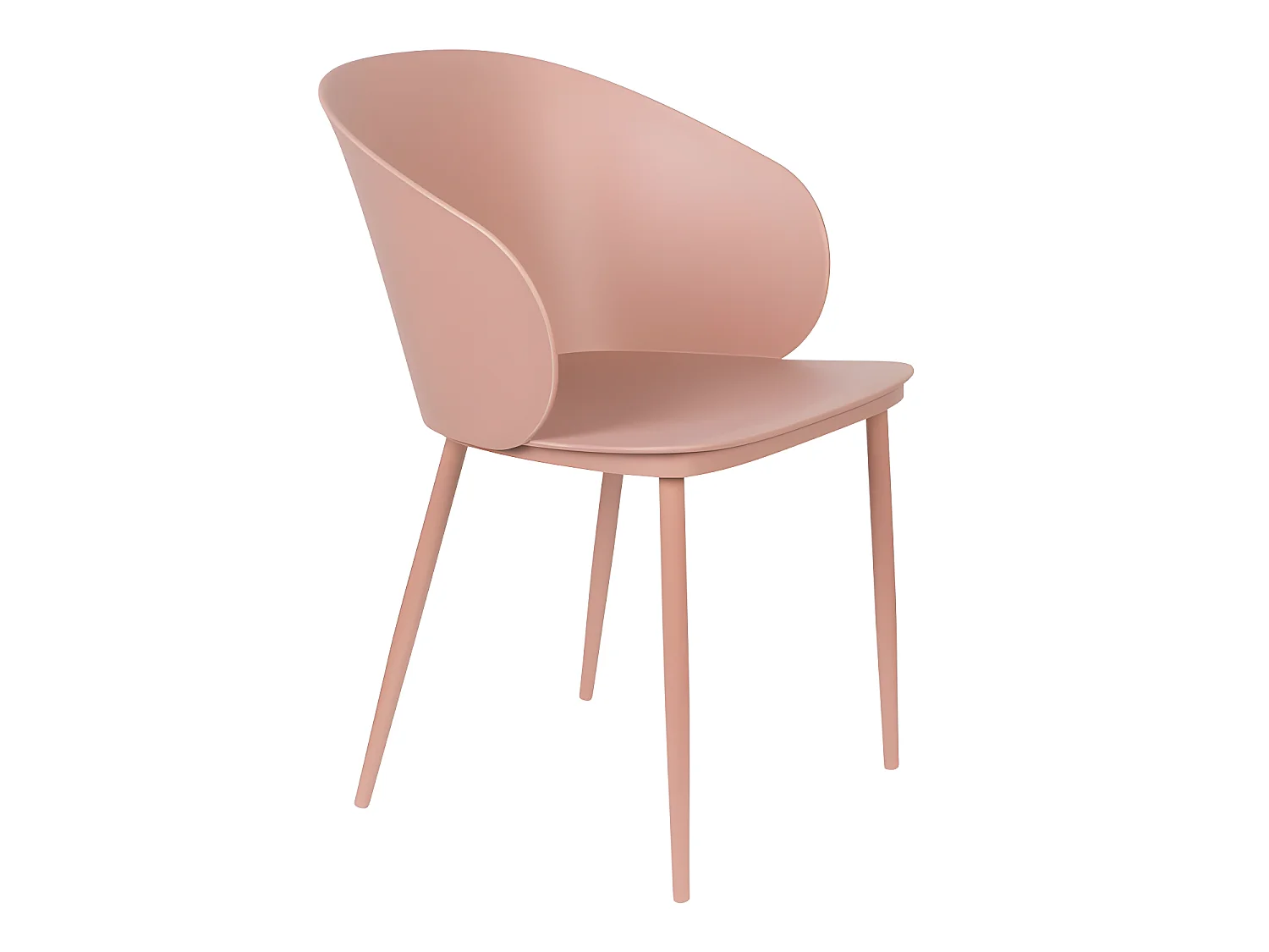 Gigi - Lot de 2 chaises en résine et métal - Rose