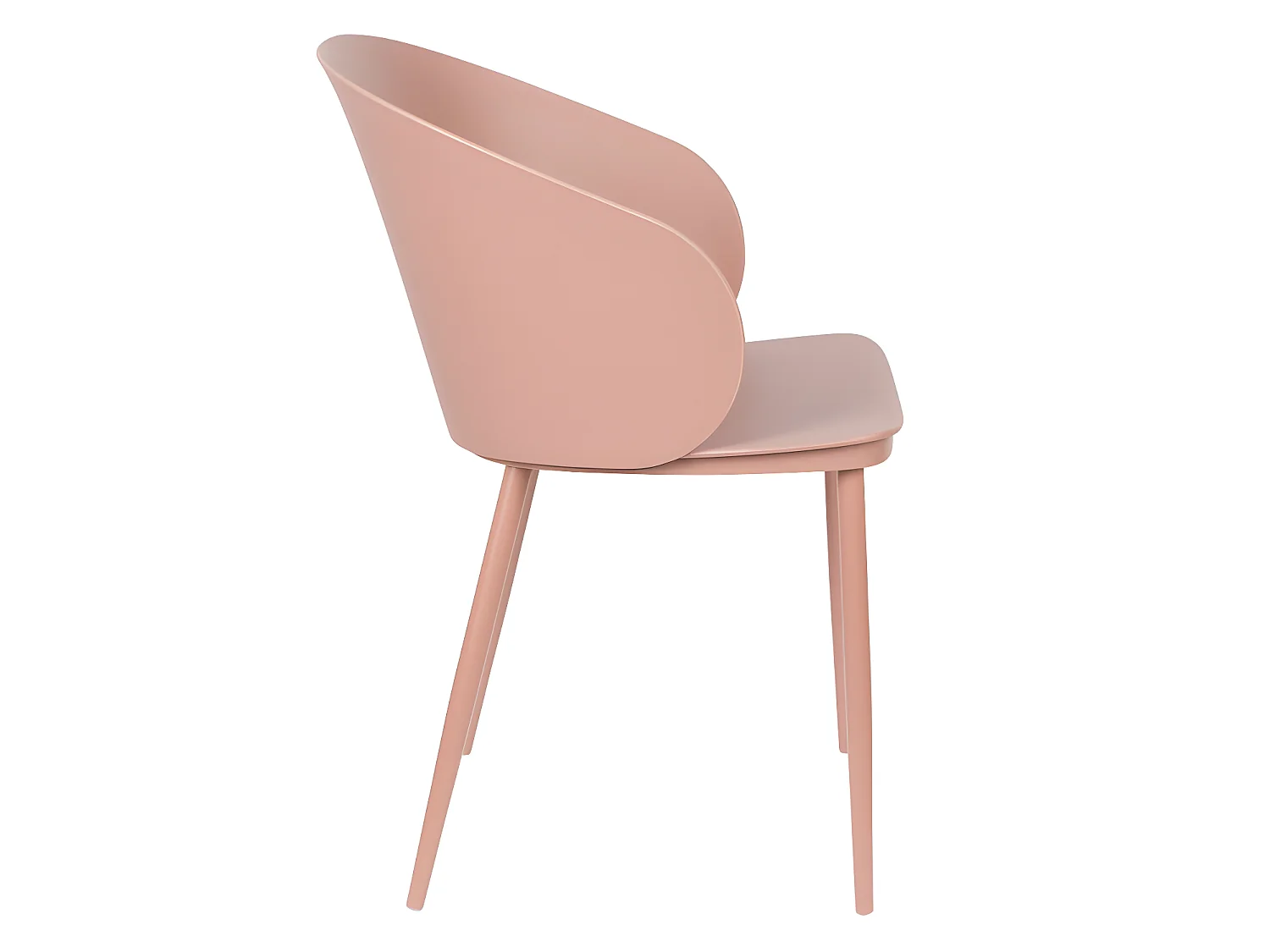 Gigi - Lot de 2 chaises en résine et métal - Rose