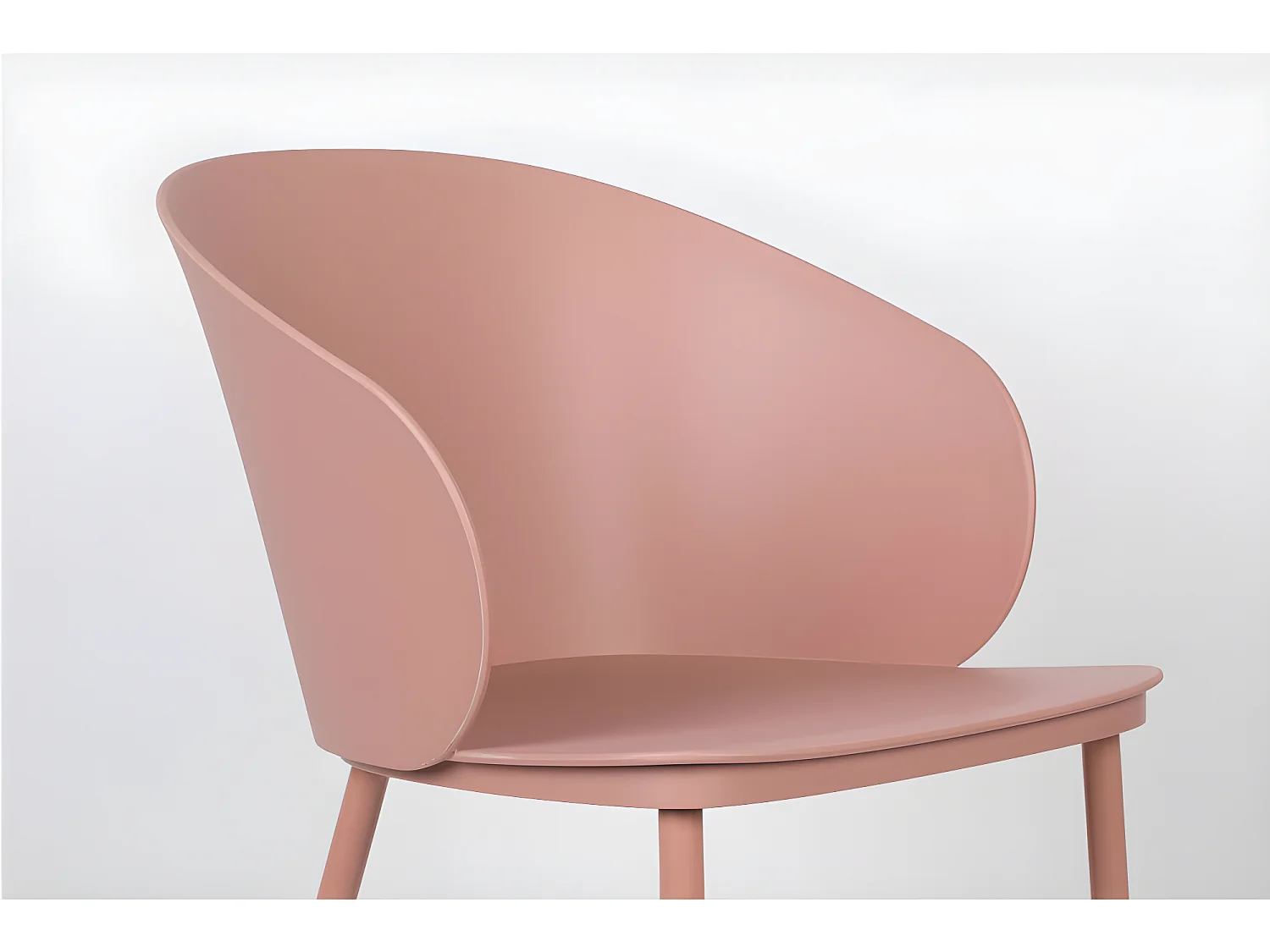 Gigi - Lot de 2 chaises en résine et métal - Rose