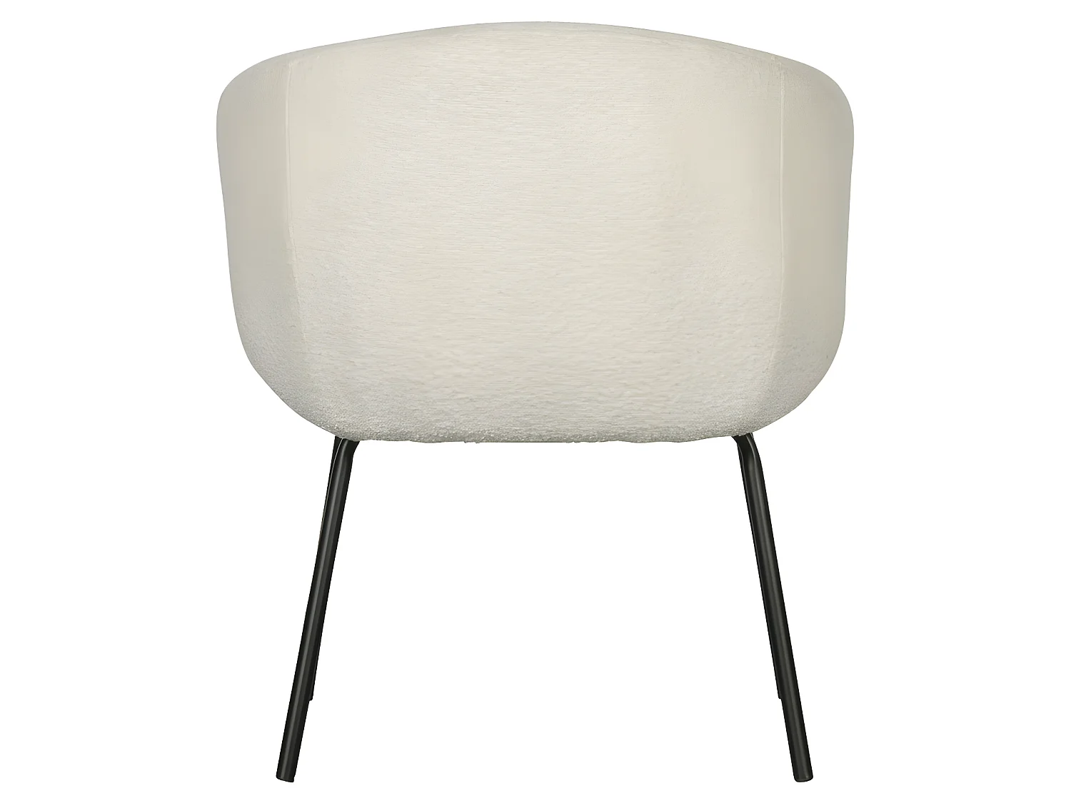 Noelle - Lot de 2 chaises en tissu bouclette et métal - Ecru