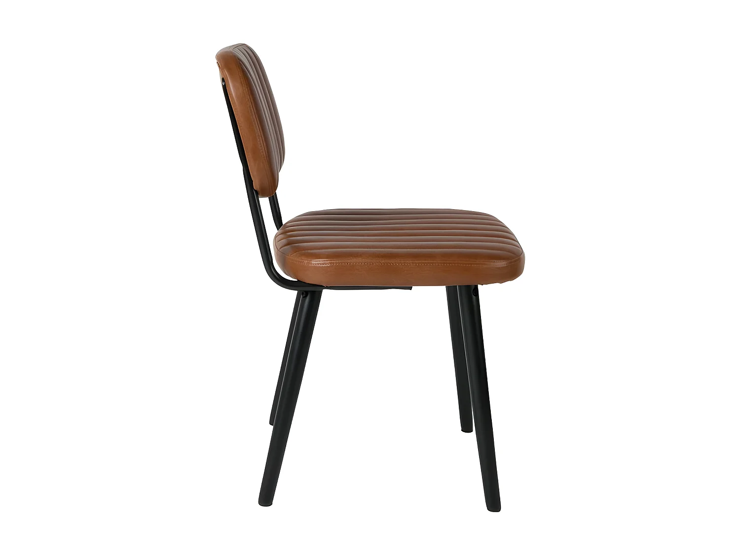 Jake Worn - Chaise rétro capitonnée - Marron