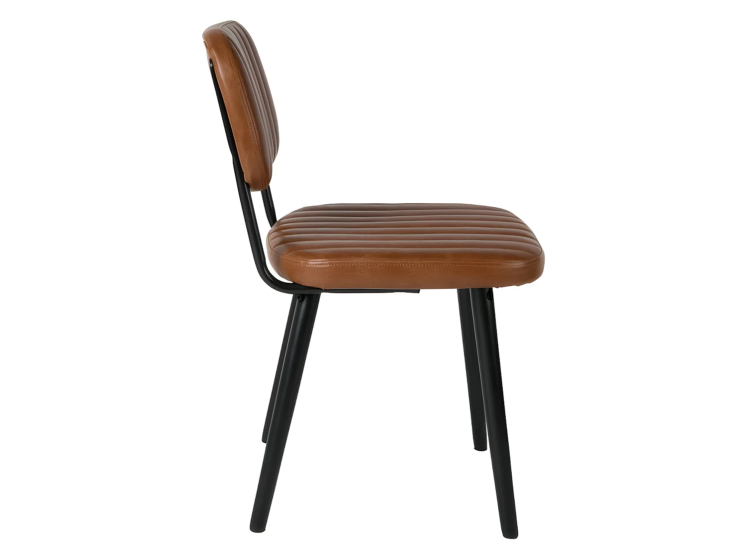 Jake Worn - Chaise rétro capitonnée - Marron