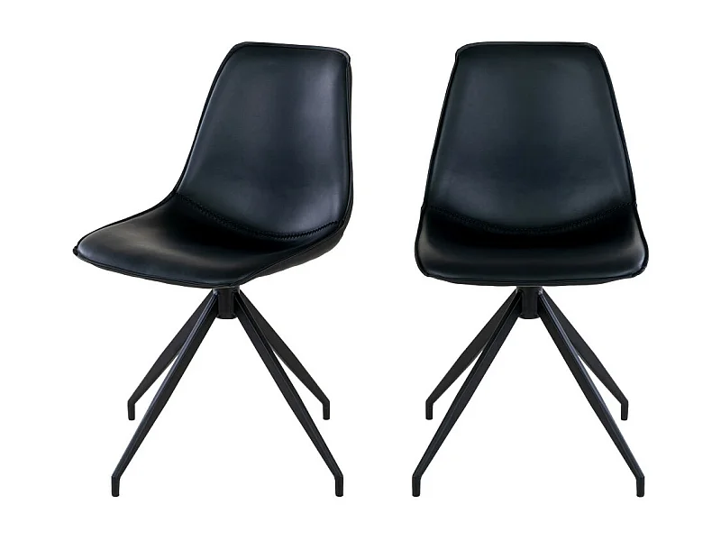 Monaco Esszimmerstuhl PU Kunstleder schwarz.