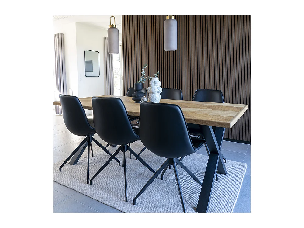 Monaco Esszimmerstuhl PU Kunstleder schwarz.