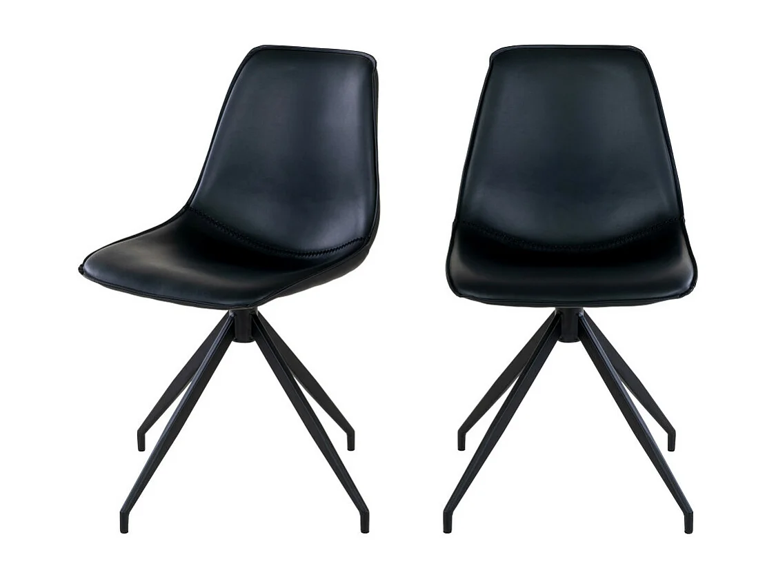 Monaco eetkamerstoel PU kunstleer zwart.