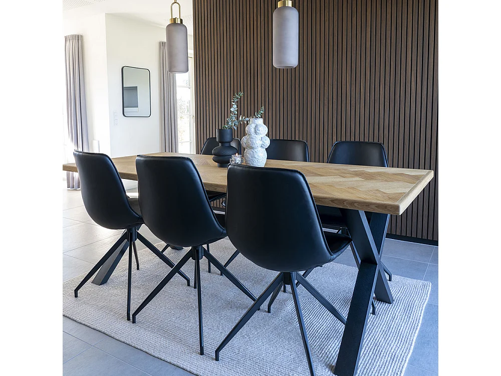 Monaco eetkamerstoel PU kunstleer zwart.