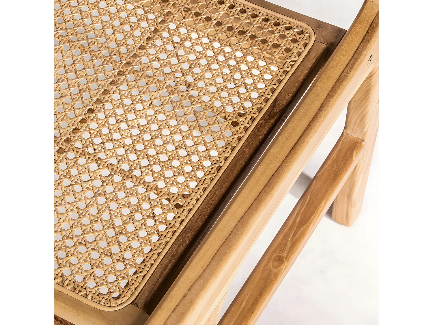 Basuki - Lot de 2 chaises en teck et cannage - Bois clair