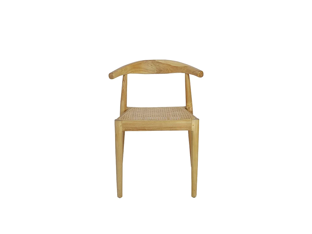 Bunga - Lot de 2 chaises en teck et cannage - Bois clair