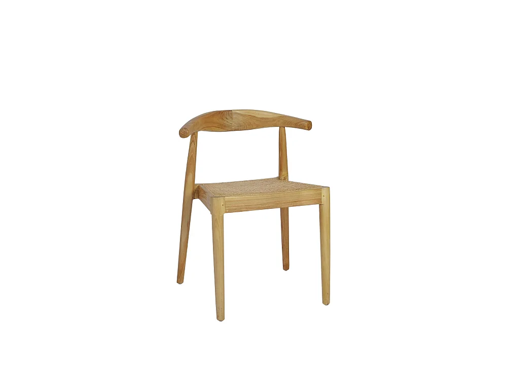 Bunga - Lot de 2 chaises en teck et cannage - Bois clair