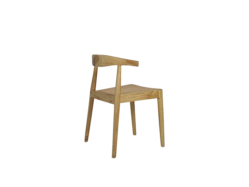 Bunga - Lot de 2 chaises en teck et cannage - Bois clair