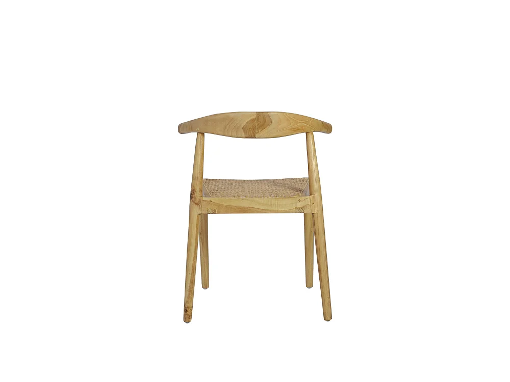Bunga - Lot de 2 chaises en teck et cannage - Bois clair