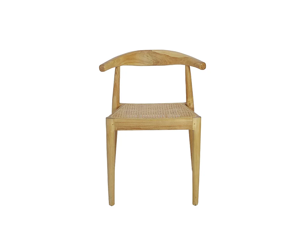 Bunga - Lot de 2 chaises en teck et cannage - Bois clair