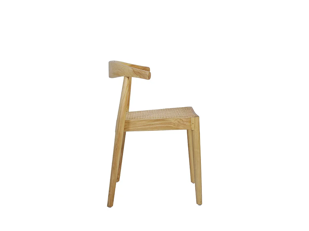 Bunga - Lot de 2 chaises en teck et cannage - Bois clair