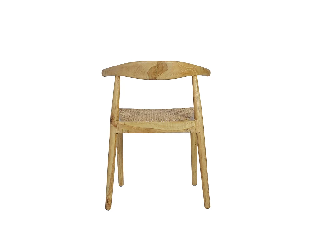 Bunga - Lot de 2 chaises en teck et cannage - Bois clair