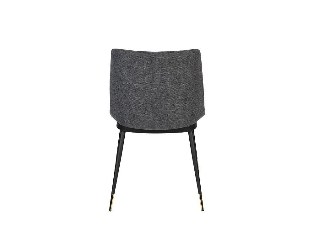 Lionel - Lot de 2 chaises en tissu et métal - Couleur - Gris foncé