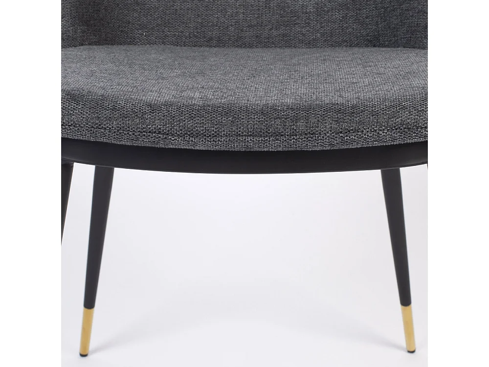 Lionel - Lot de 2 chaises en tissu et métal - Couleur - Gris foncé