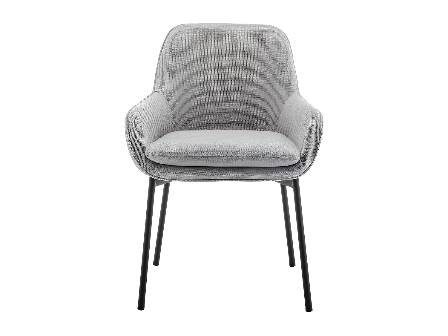 Haas - Lot de 2 fauteuils de table en tissu et métal - Gris clair