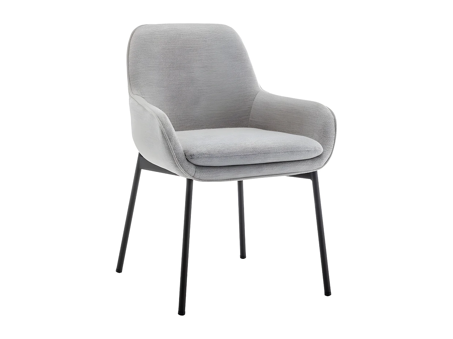 Haas - Lot de 2 fauteuils de table en tissu et métal - Gris clair