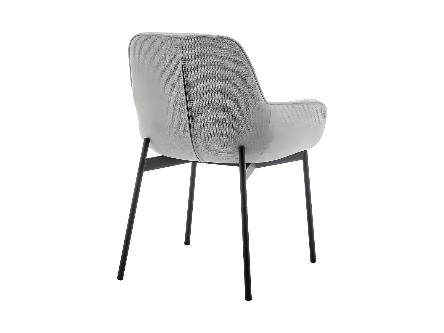 Haas - Lot de 2 fauteuils de table en tissu et métal - Gris clair