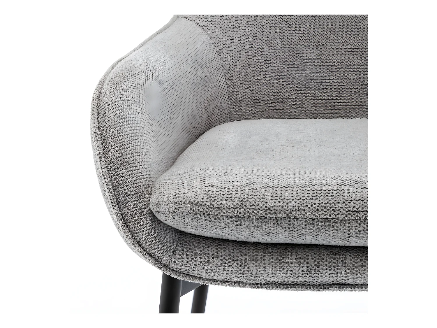 Haas - Lot de 2 fauteuils de table en tissu et métal - Gris clair