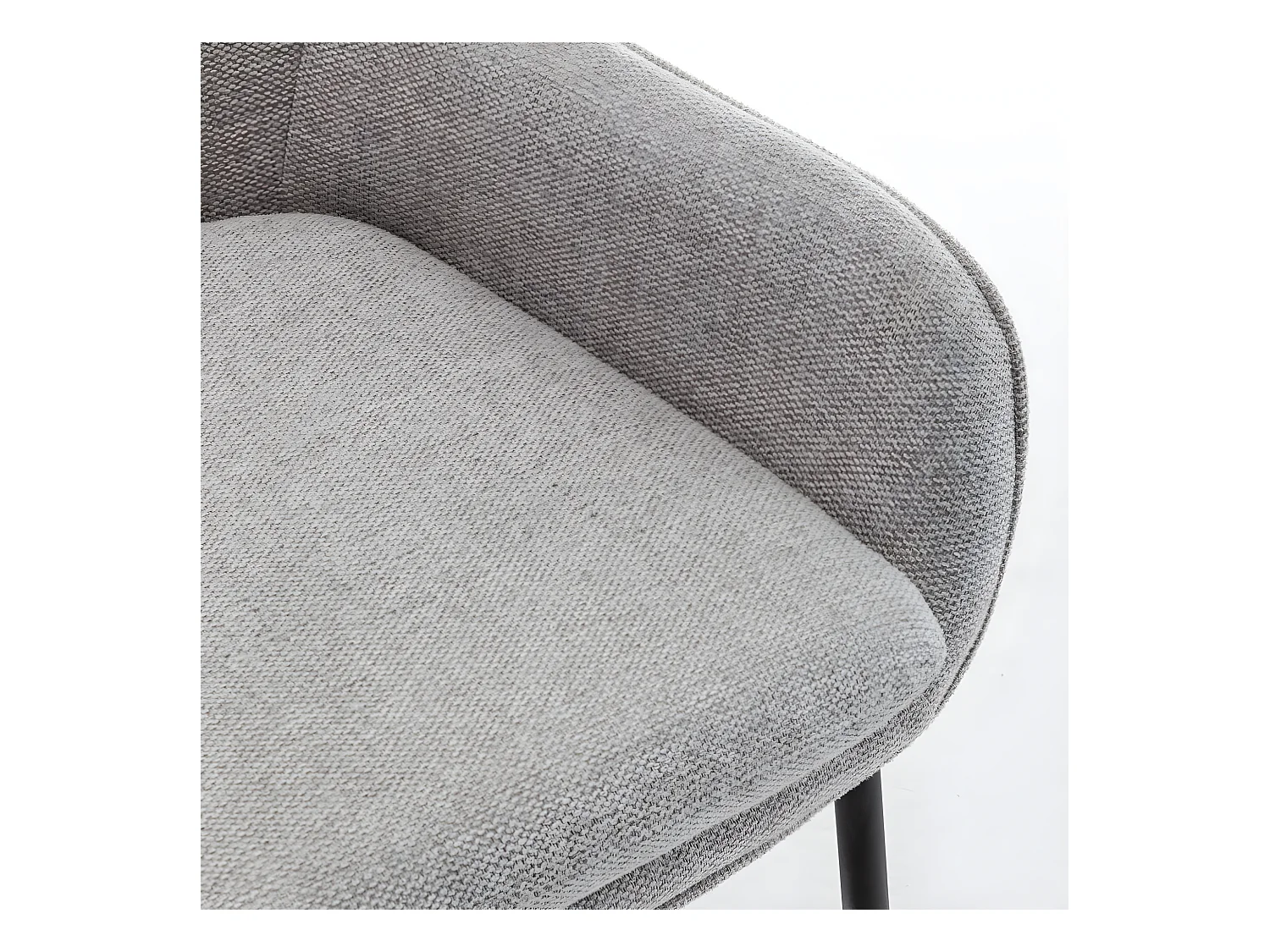 Haas - Lot de 2 fauteuils de table en tissu et métal - Gris clair