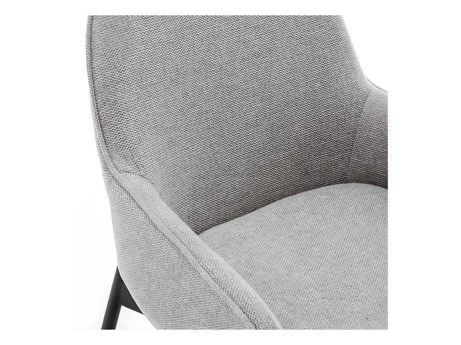 Haas - Lot de 2 fauteuils de table en tissu et métal - Gris clair