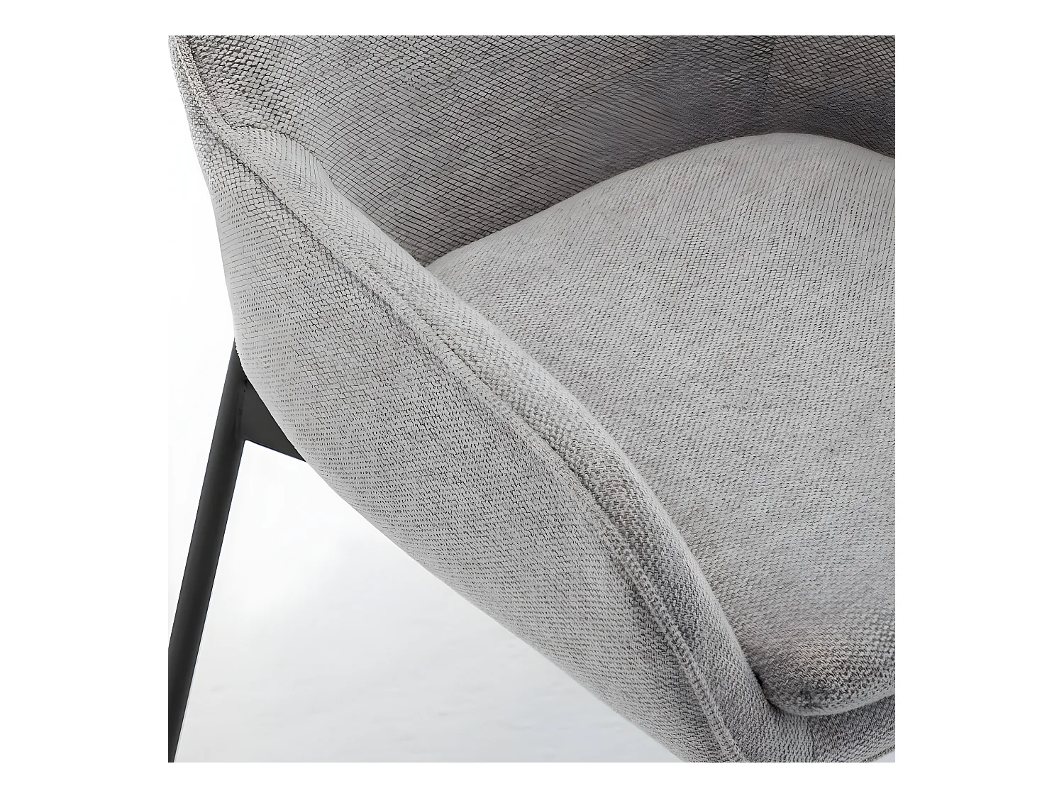 Haas - Lot de 2 fauteuils de table en tissu et métal - Gris clair