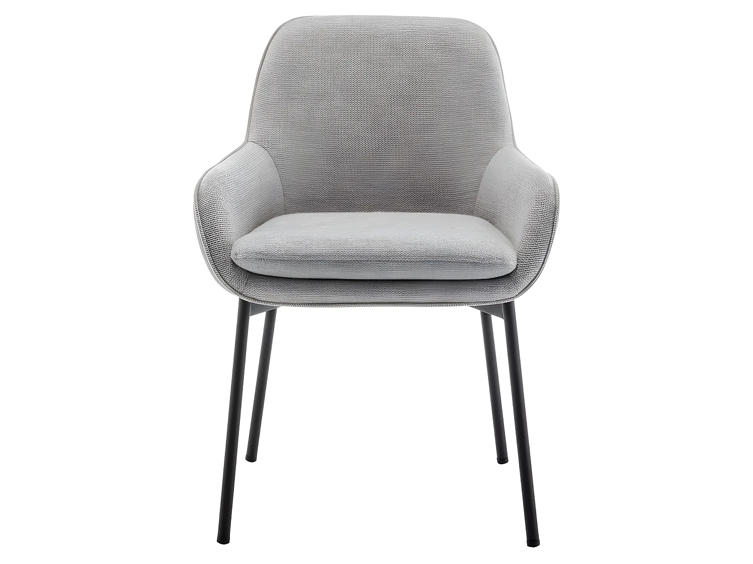 Haas - Lot de 2 fauteuils de table en tissu et métal - Gris clair