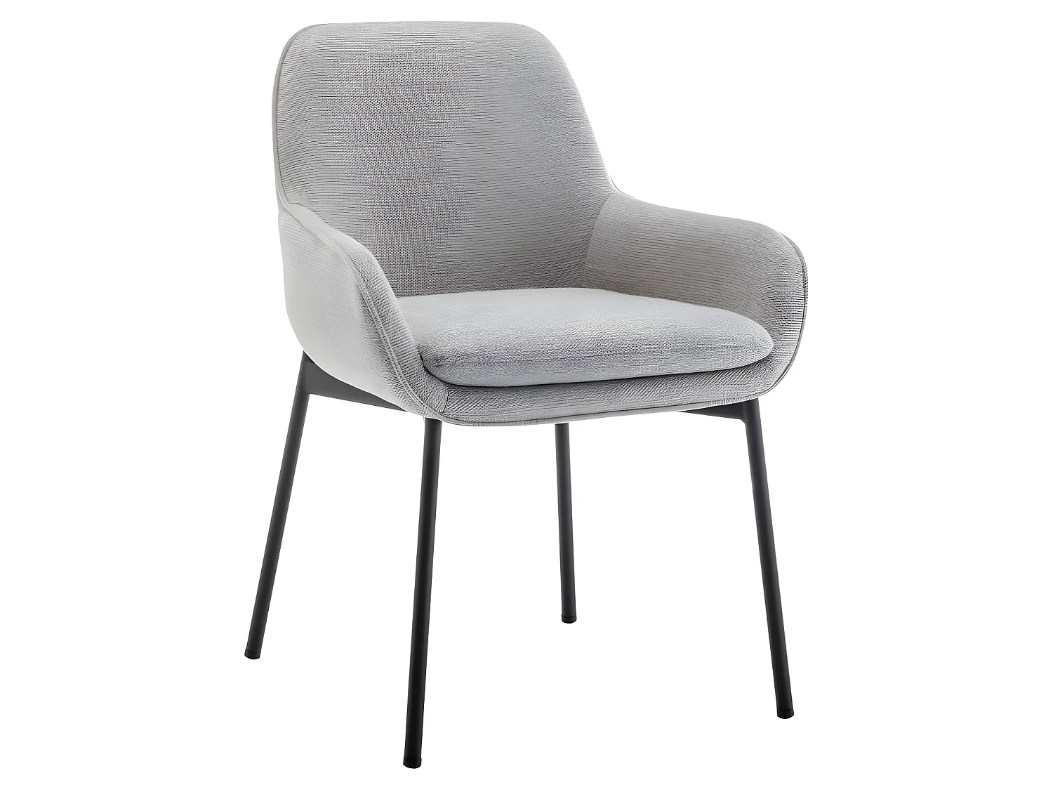 Haas - Lot de 2 fauteuils de table en tissu et métal - Gris clair