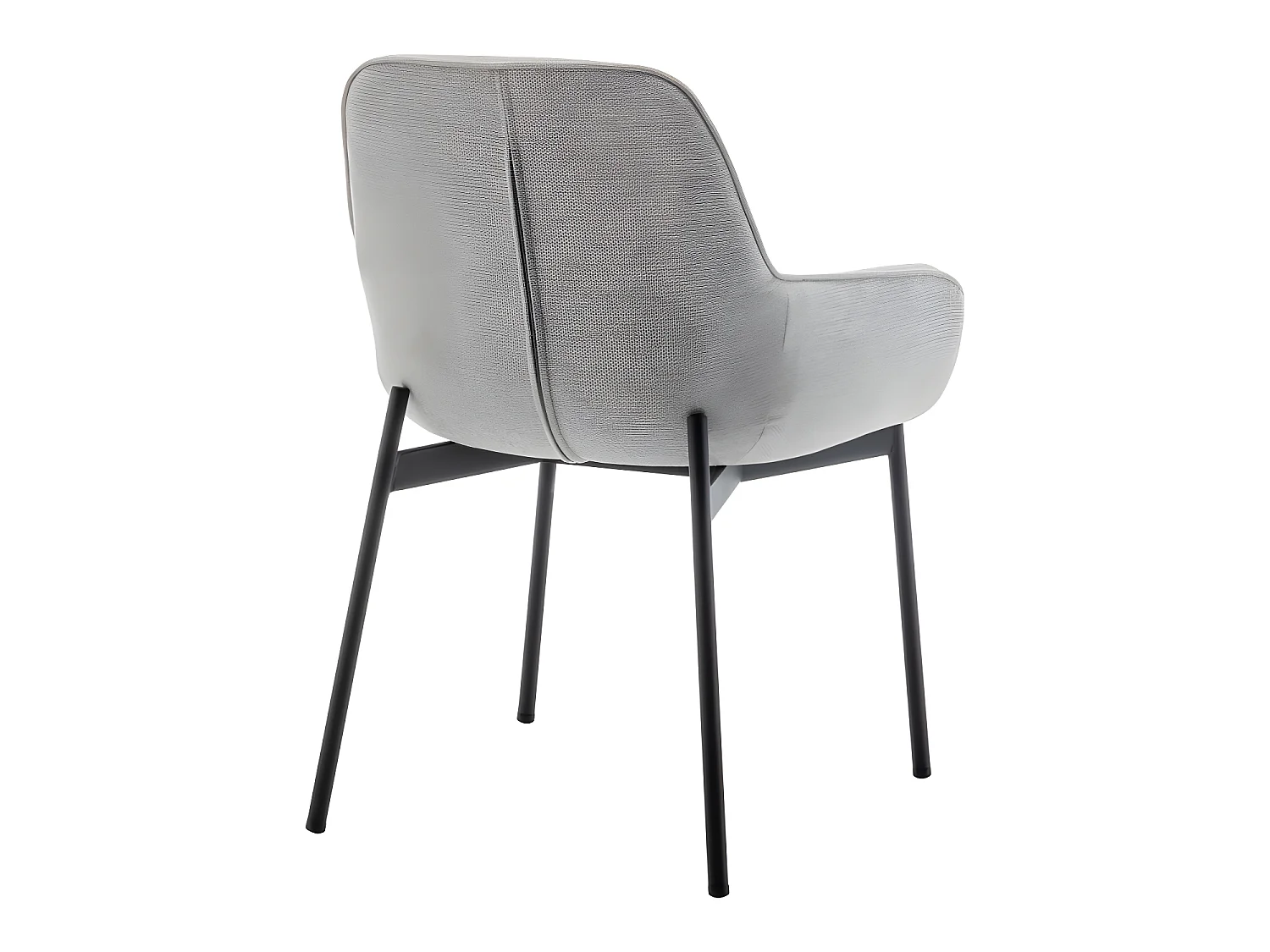 Haas - Lot de 2 fauteuils de table en tissu et métal - Gris clair