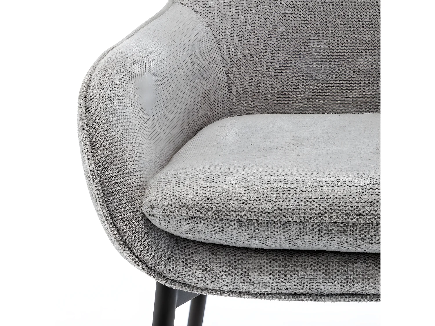 Haas - Lot de 2 fauteuils de table en tissu et métal - Gris clair