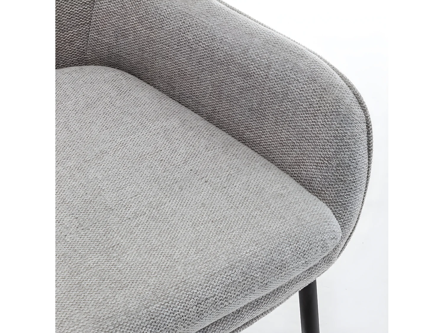 Haas - Lot de 2 fauteuils de table en tissu et métal - Gris clair