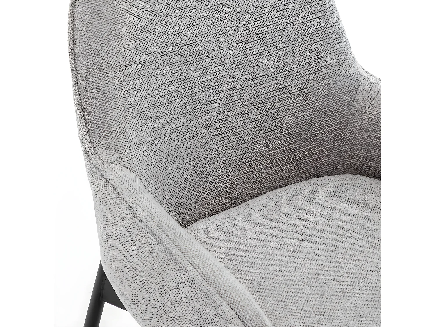 Haas - Lot de 2 fauteuils de table en tissu et métal - Gris clair