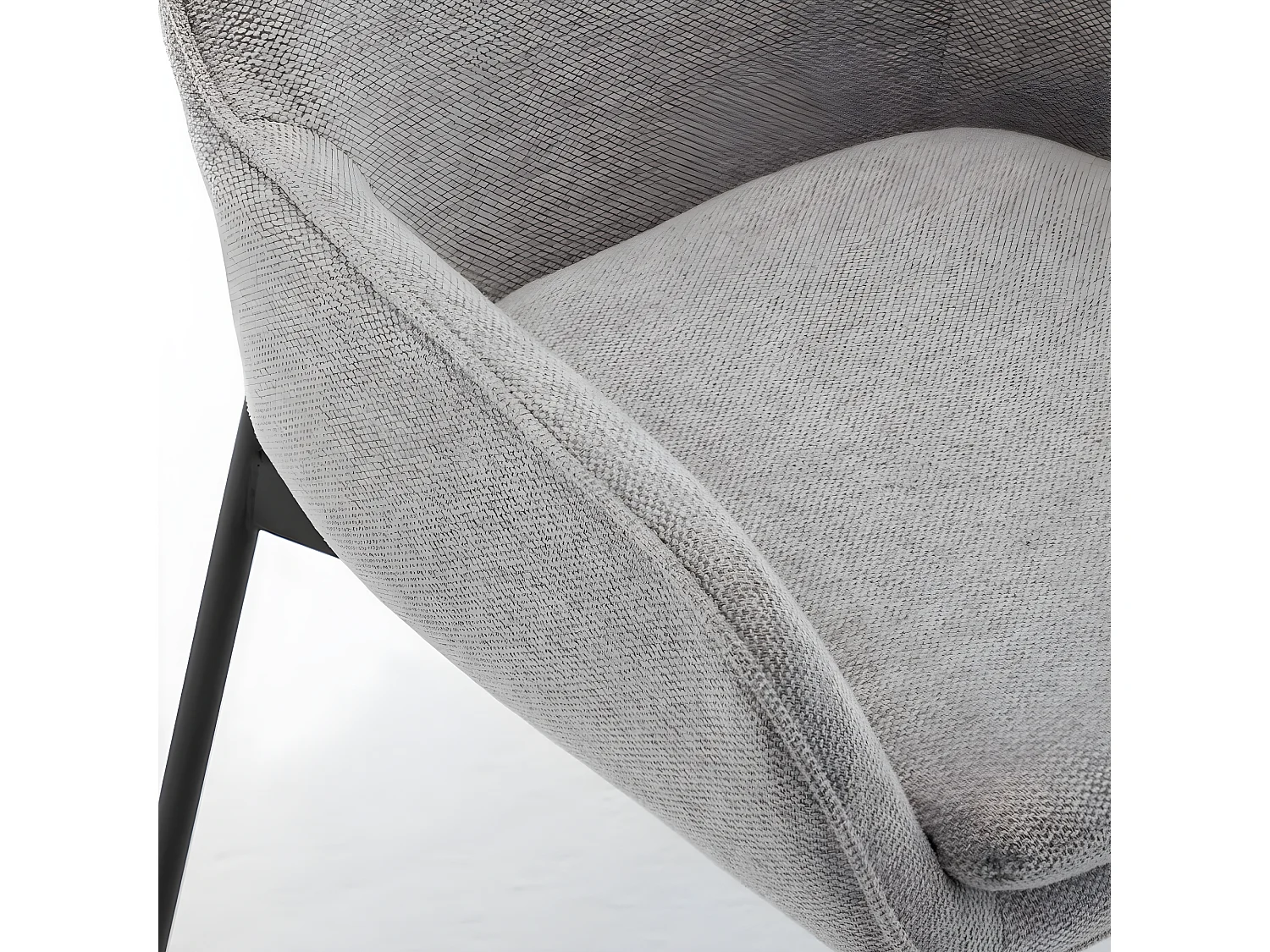 Haas - Lot de 2 fauteuils de table en tissu et métal - Gris clair