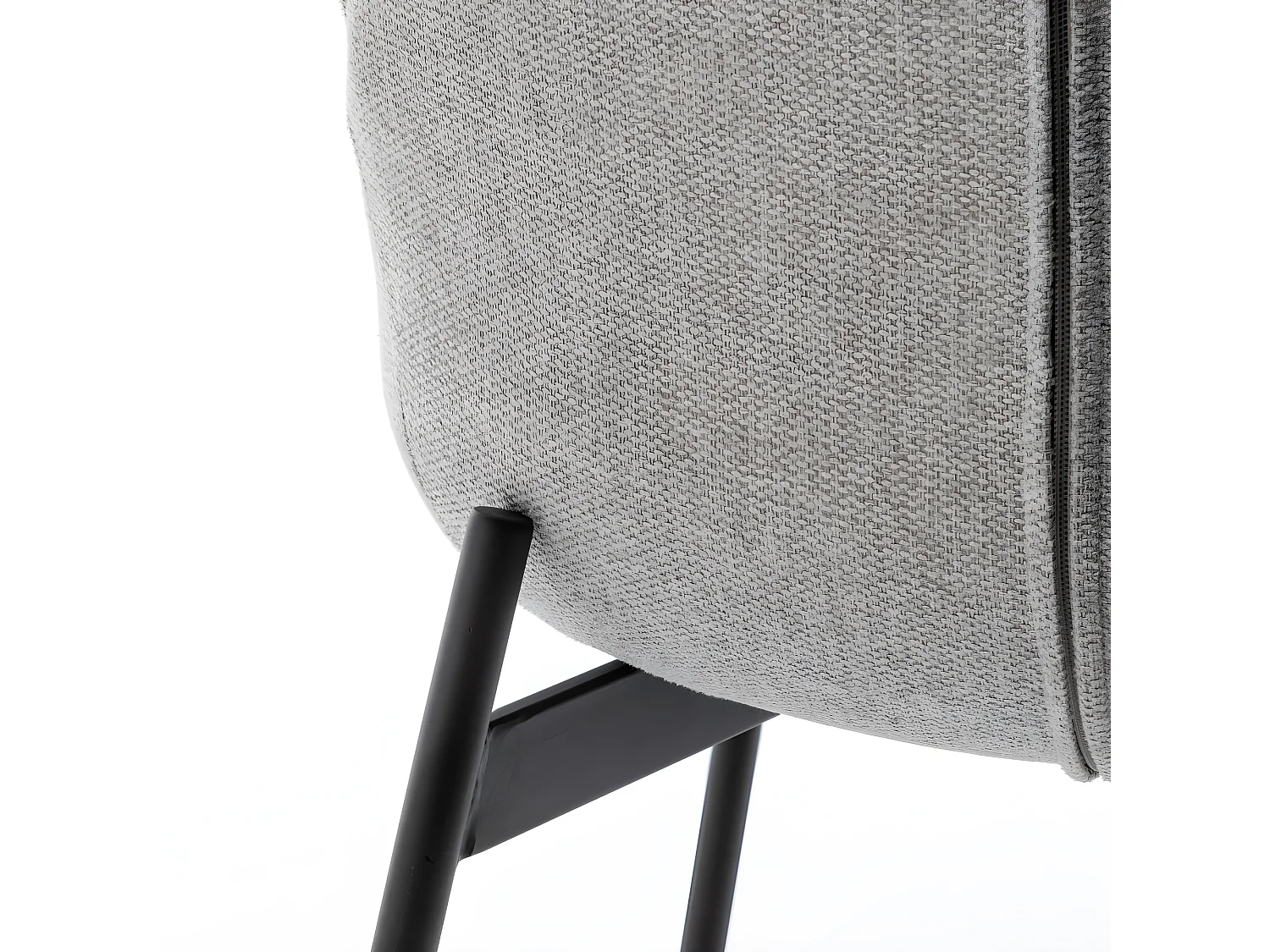 Haas - Lot de 2 fauteuils de table en tissu et métal - Gris clair