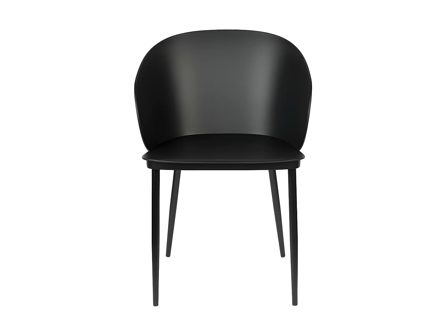 Gigi - Lot de 2 chaises en résine et métal - Noir