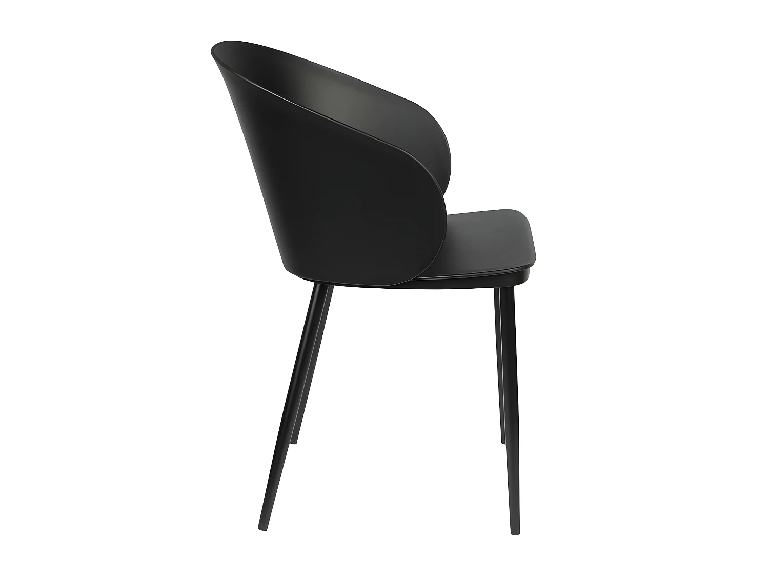 Gigi - Lot de 2 chaises en résine et métal - Noir