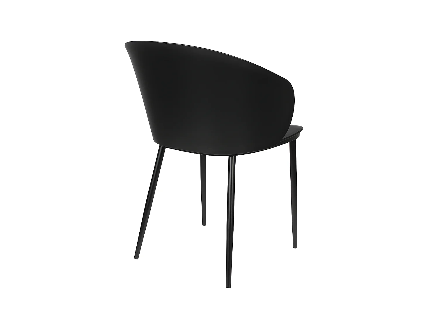 Gigi - Lot de 2 chaises en résine et métal - Noir