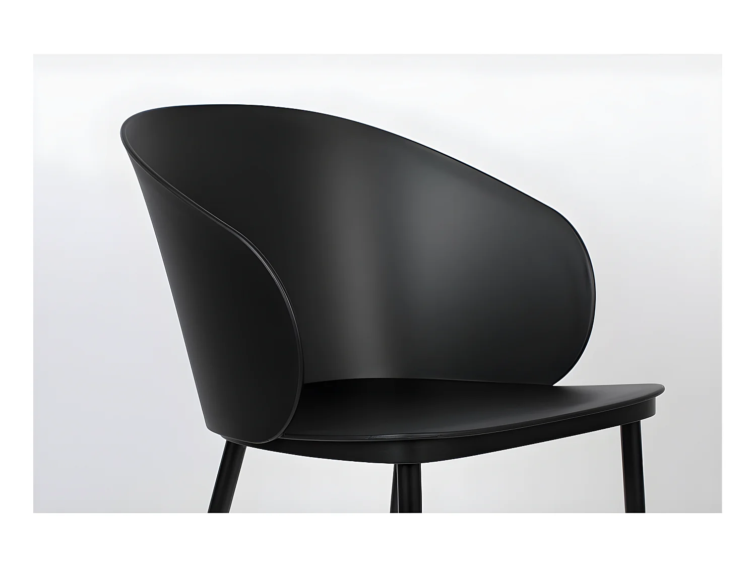 Gigi - Lot de 2 chaises en résine et métal - Noir