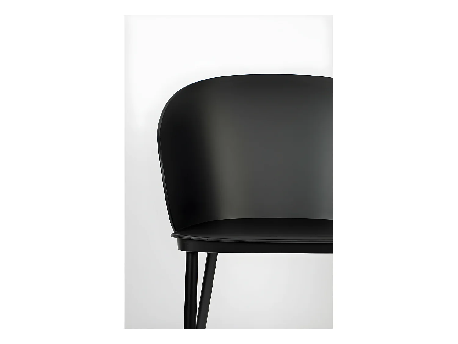 Gigi - Lot de 2 chaises en résine et métal - Noir