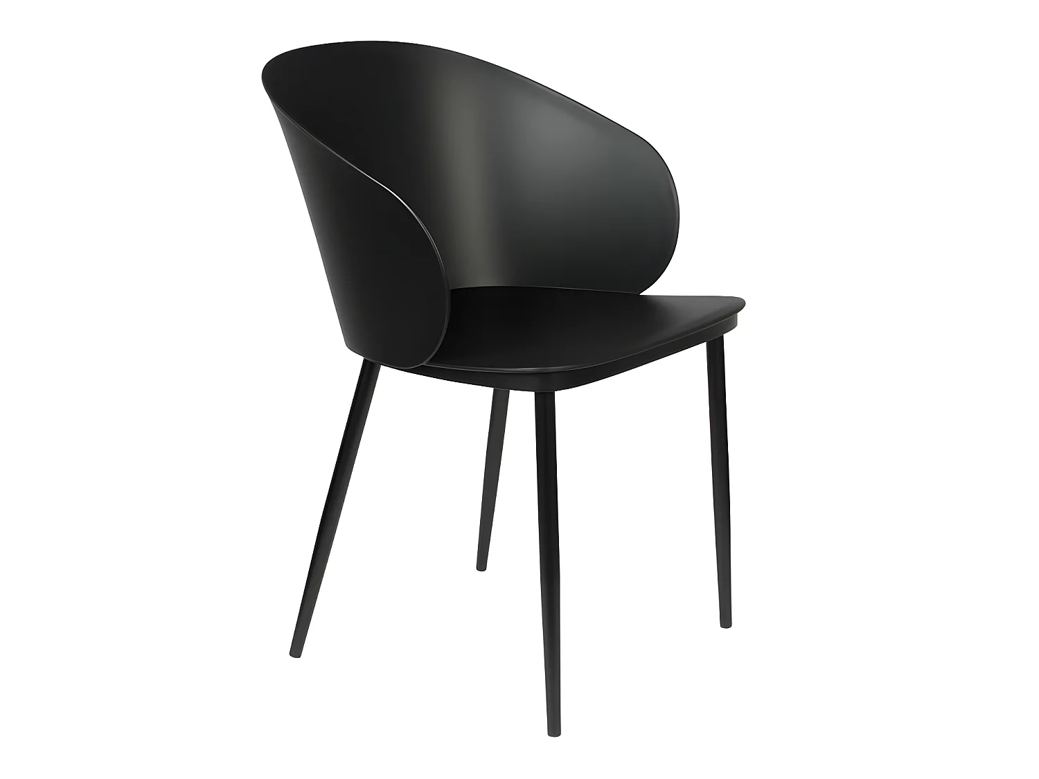 Gigi - Lot de 2 chaises en résine et métal - Noir