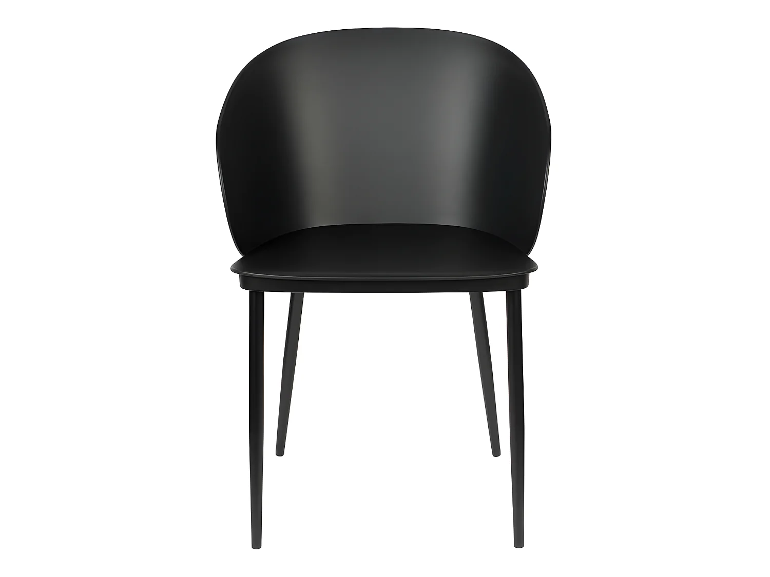 Gigi - Lot de 2 chaises en résine et métal - Noir