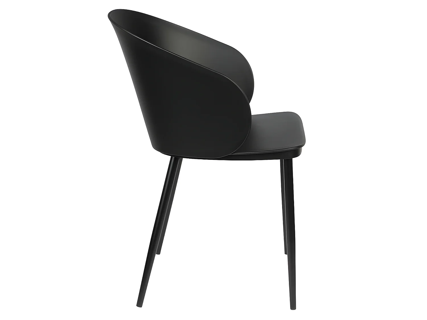 Gigi - Lot de 2 chaises en résine et métal - Noir