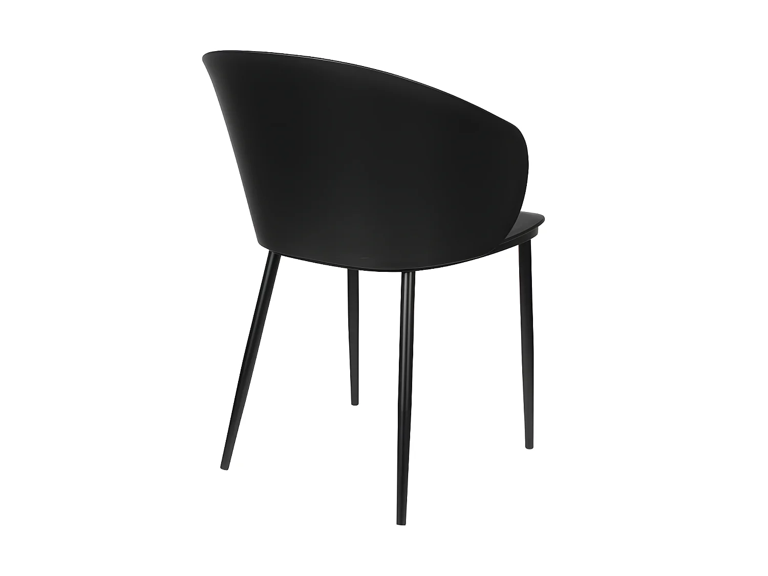 Gigi - Lot de 2 chaises en résine et métal - Noir