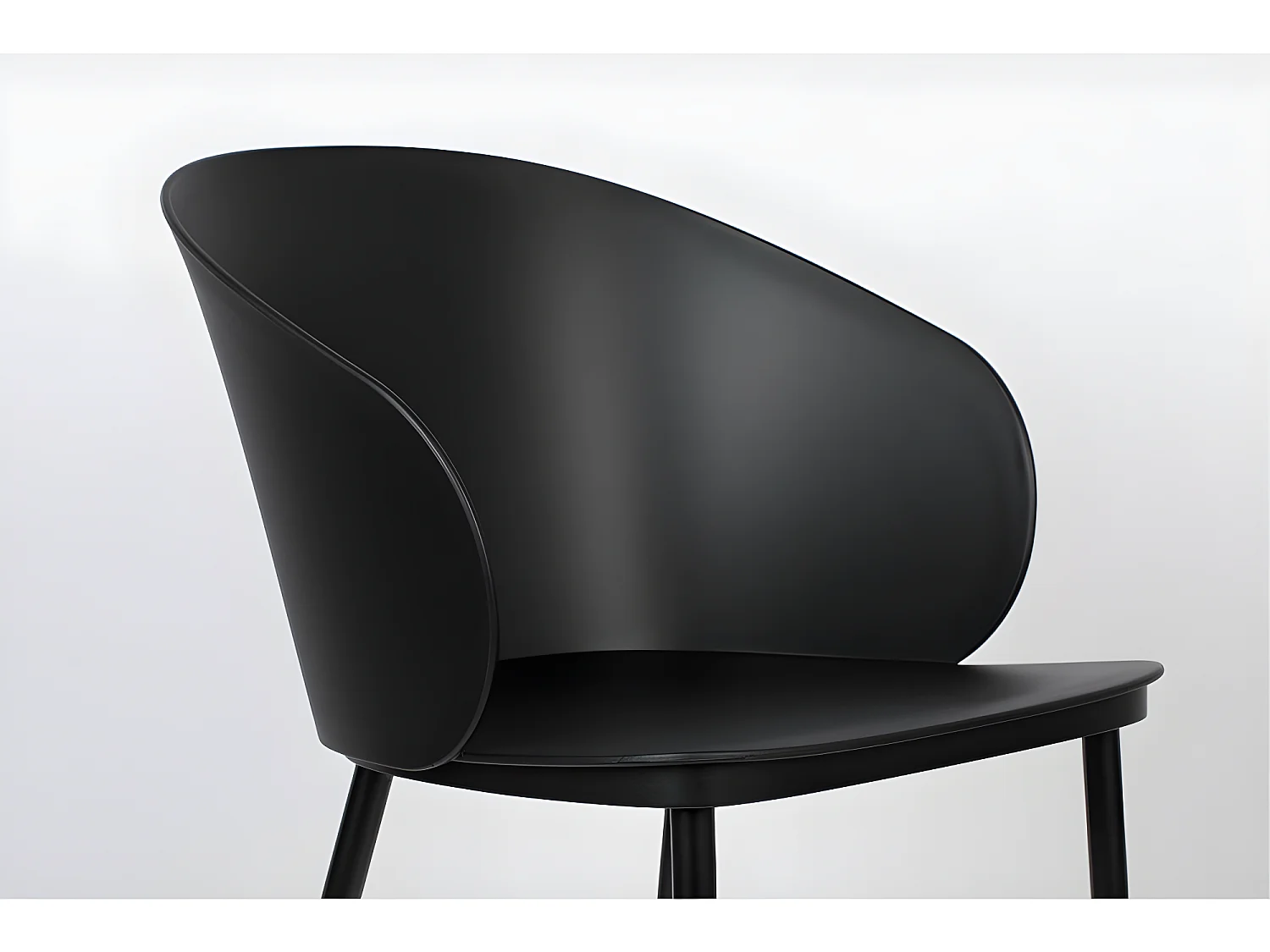 Gigi - Lot de 2 chaises en résine et métal - Noir