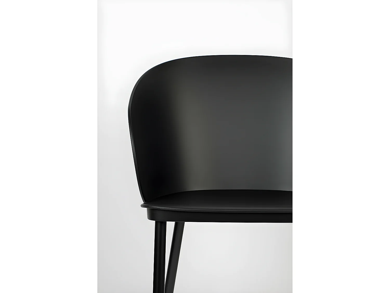 Gigi - Lot de 2 chaises en résine et métal - Noir